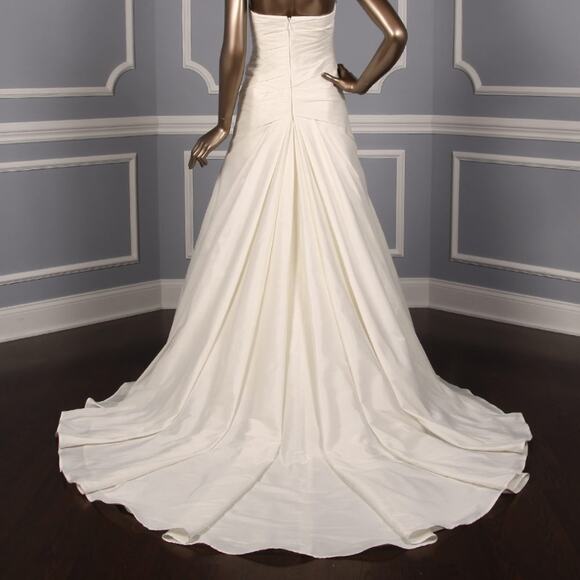 PRONOVIAS Almata Off White Strapless Aline Wedding Dress Gown 14 - Picture 4 of 8